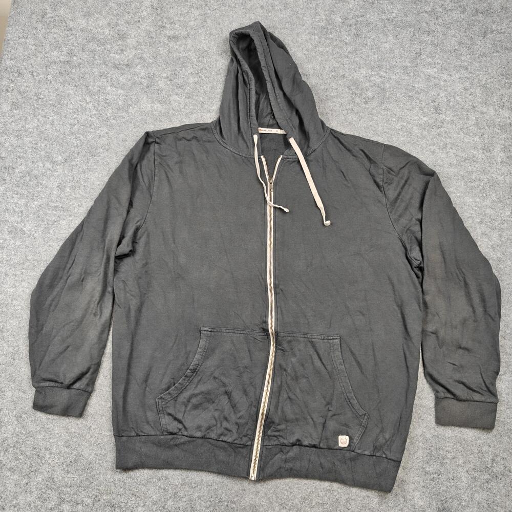Marine Layer Hoodie Mens XL Gray Full Zip Fleece Hooded Pockets Lightweight